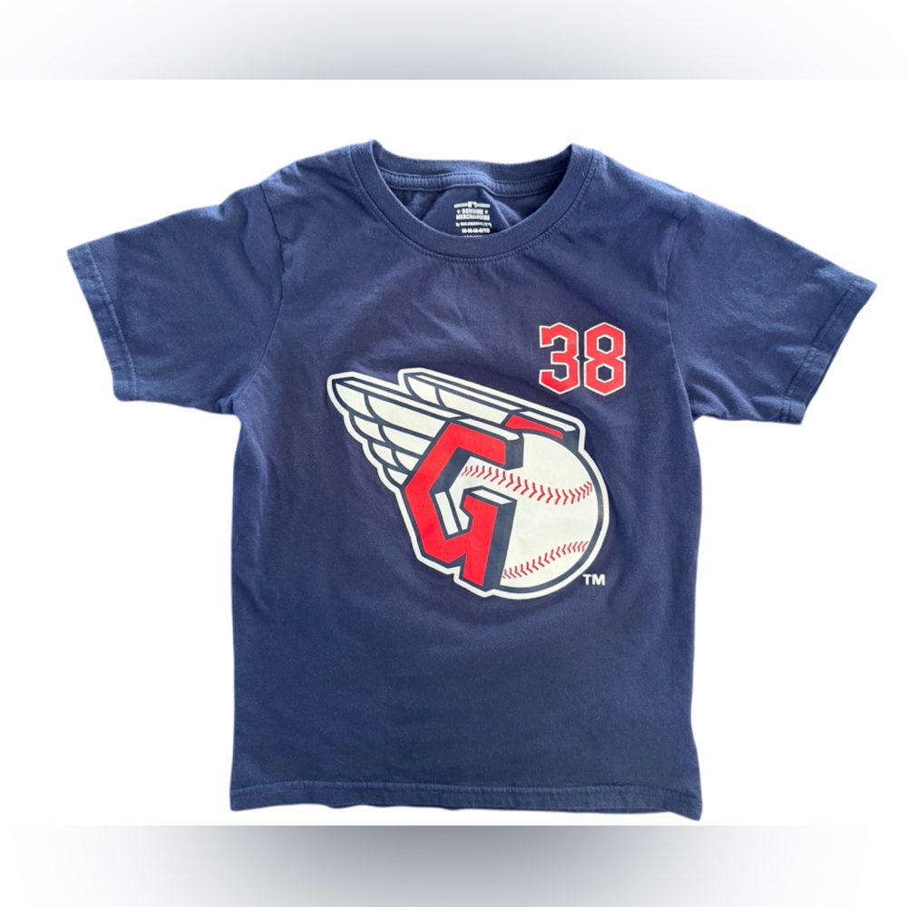 Genuine Merchandise Cleveland Guardians Kwan #38 S/S Tee Youth Medium(8/10) Blue
